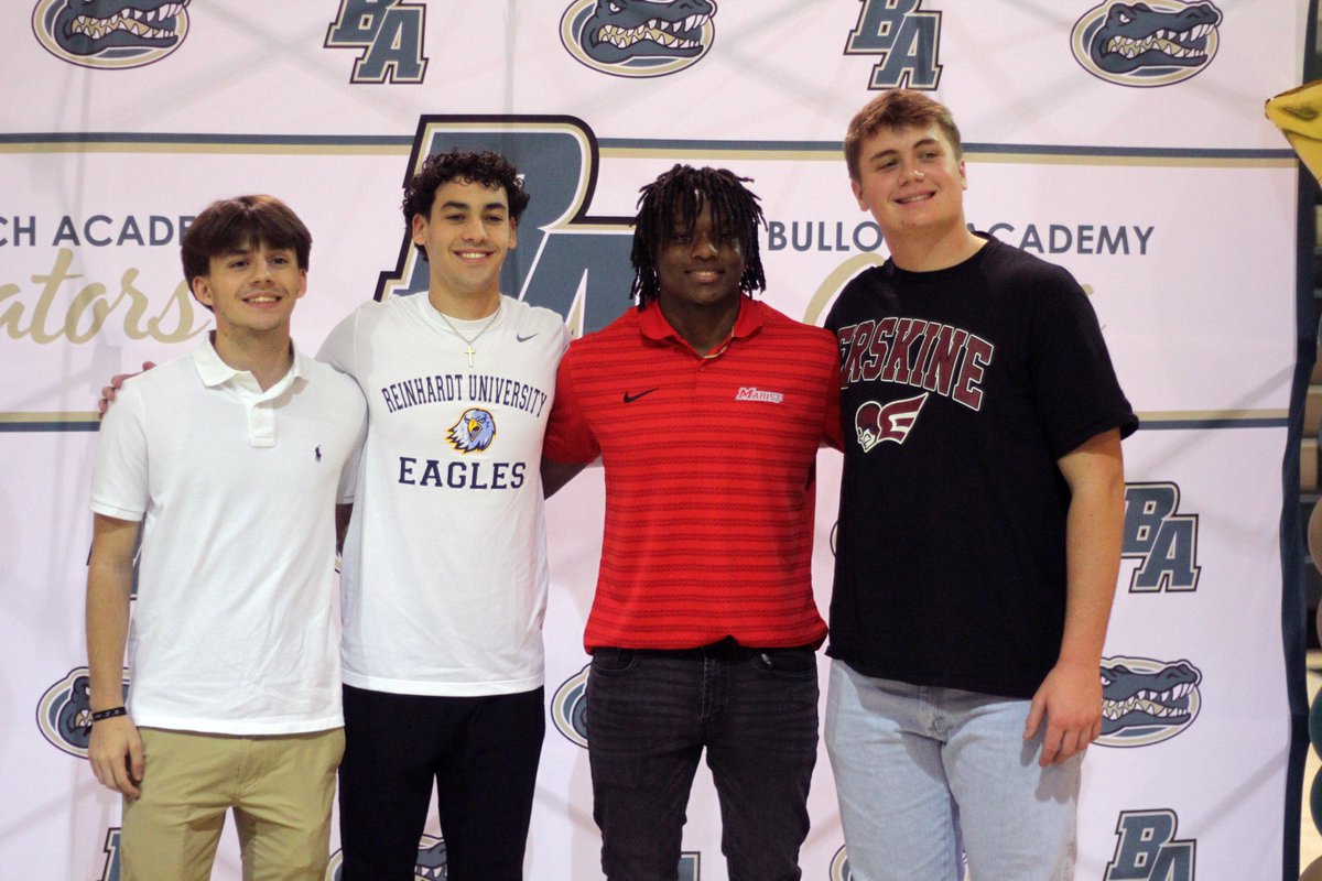 Josh Aubrey (@thejoshaubrey) on Twitter photo Congrats to <a href="/BAGators1/">Bulloch Academy Gator Athletics</a> Micah McDonald <a href="/RU_Eagles/">Reinhardt Athletics</a> soccer, Spencer Galo <a href="/RU_Eagles/">Reinhardt Athletics</a> football, <a href="/ShamarcJenkins1/">Mar Jenkins</a> with <a href="/Marist_Fball/">Marist Football</a> and J.T. Lee with <a href="/FleetFB/">Erskine Football</a> <a href="/giaa_sports/">GIAA</a> <a href="/sports_giaa/">GIAASPORTS</a> Congrats to <a href="/BAGators1/">Bulloch Academy Gator Athletics</a> Micah McDonald <a href="/RU_Eagles/">Reinhardt Athletics</a> soccer, Spencer Galo <a href="/RU_Eagles/">Reinhardt Athletics</a> football, <a href="/ShamarcJenkins1/">Mar Jenkins</a> with <a href="/Marist_Fball/">Marist Football</a> and J.T. Lee with <a href="/FleetFB/">Erskine Football</a> <a href="/giaa_sports/">GIAA</a> <a href="/sports_giaa/">GIAASPORTS</a>