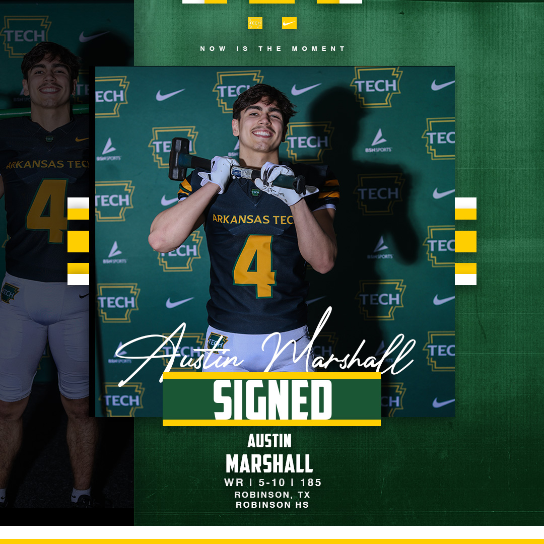 Arkansas Tech Football (@atufootball) on Twitter photo 🖊️ Austin Marshall (<a href="/Austinmarsha111/">Austin Marshall</a>)
WR | 5-10 | 185
Robinson, TX
Robinson HS
📼 hudl.com/profile/162389…
#GoToWork | #FightOn 🖊️ Austin Marshall (<a href="/Austinmarsha111/">Austin Marshall</a>)
WR | 5-10 | 185
Robinson, TX
Robinson HS
📼 hudl.com/profile/162389…
#GoToWork | #FightOn