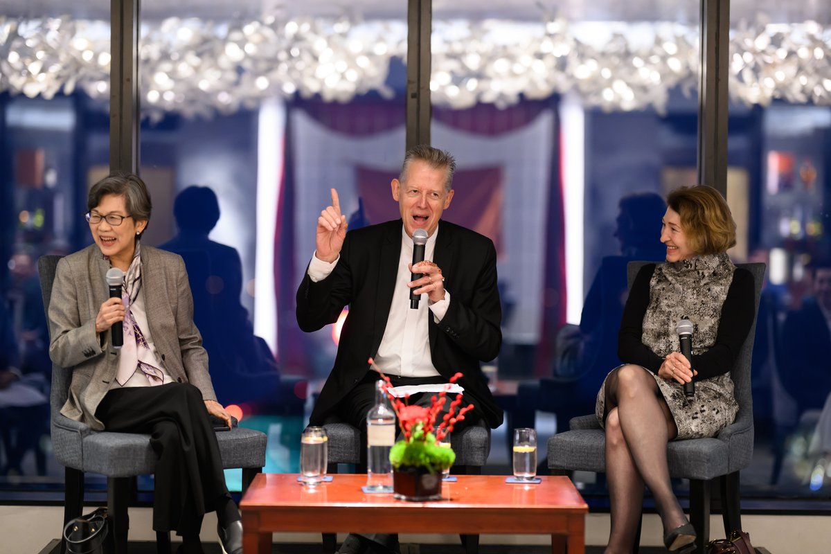 PrincetonLISD's tweet photo. On the occasion of the IPAs visit to Singapore, LISD hosted an inspiring evening of discussion and connection with alumni and friends. The highlight? A thought-provoking conversation moderated by the esteemed Amb. Chan Heng Chee, featuring Dr. @SlaughterAM and Prof. Moravcsik.🎙️ https://t.co/baJSuu7cET