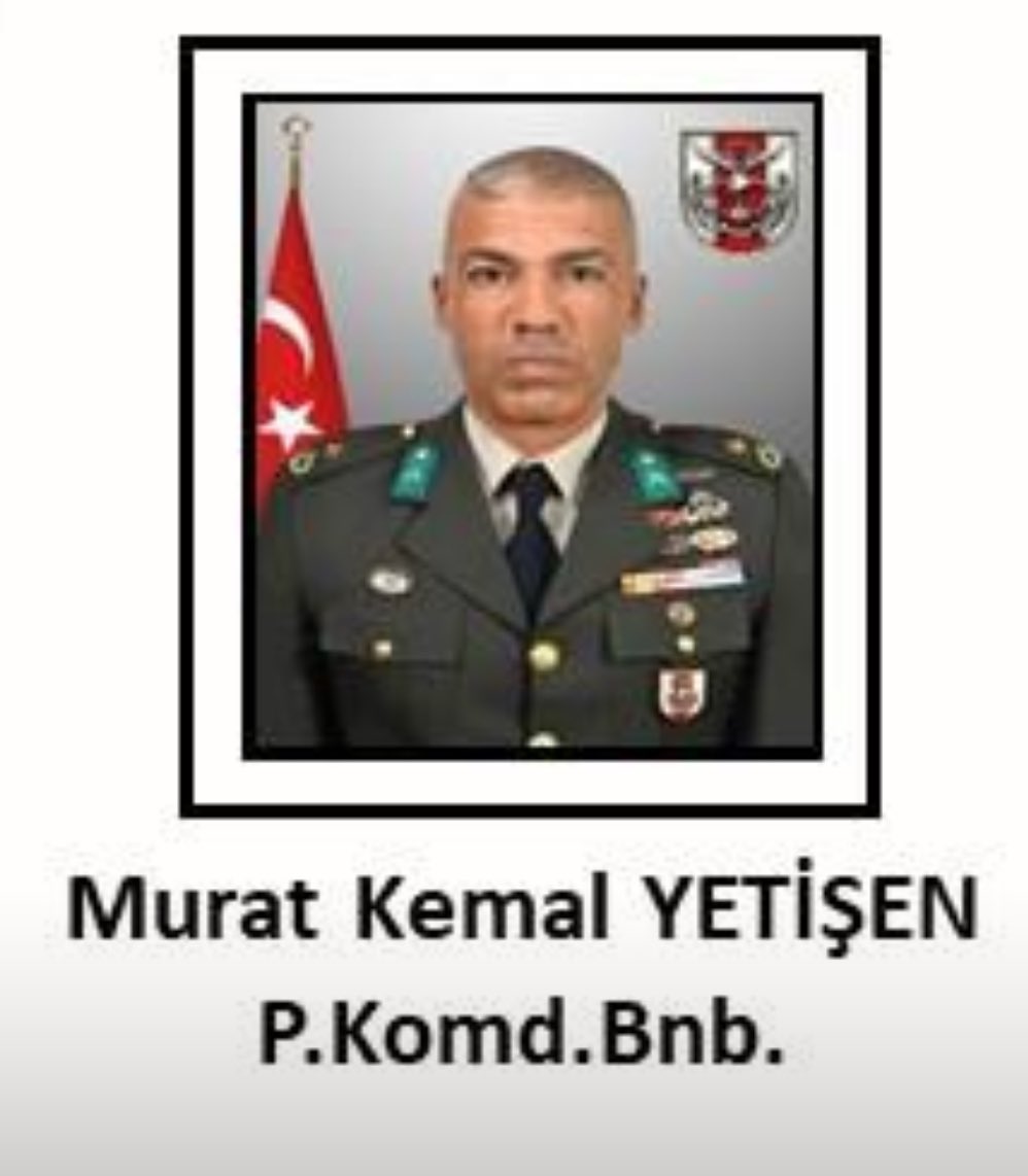 Kuzey Irak'ta Pençe-Kilit Operasyonu bölgesinde hain terör örgütü PKK ile çıkan çatışmada Piyade Komando Binbaşı Murat Kemal Yetişen Şehit olmuştur.
Ruhu şad mekanı cennet olsun.
Acılı Ailesine rabbim sabır ihsan eylesin.
Büyük Türk Milletinin Başı sağolsun.🇹🇷