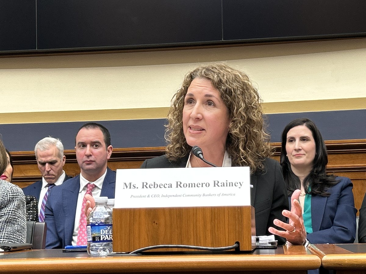 ICBA's tweet photo. "More than 1,000 community banks are more than 100 years old and have survived historic, systemic shocks, standing by their customers in catastrophic times" - @romerorainey at today's @FinancialCmte https://t.co/1pMZLae5b1