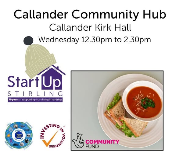 SDSFVILA's tweet image. 📢 Callander Community Hub – 12th Feb!

Come join us tomorrow! We’ll be at Callander Kirk Hall with @stirlingstartup  from 12:30–2:30 PM.

Come along, enjoy a warm meal, connect with the community, and say hi to Mel! 👋

#Callander #CommunityHub #SupportAndConnect #warmspace