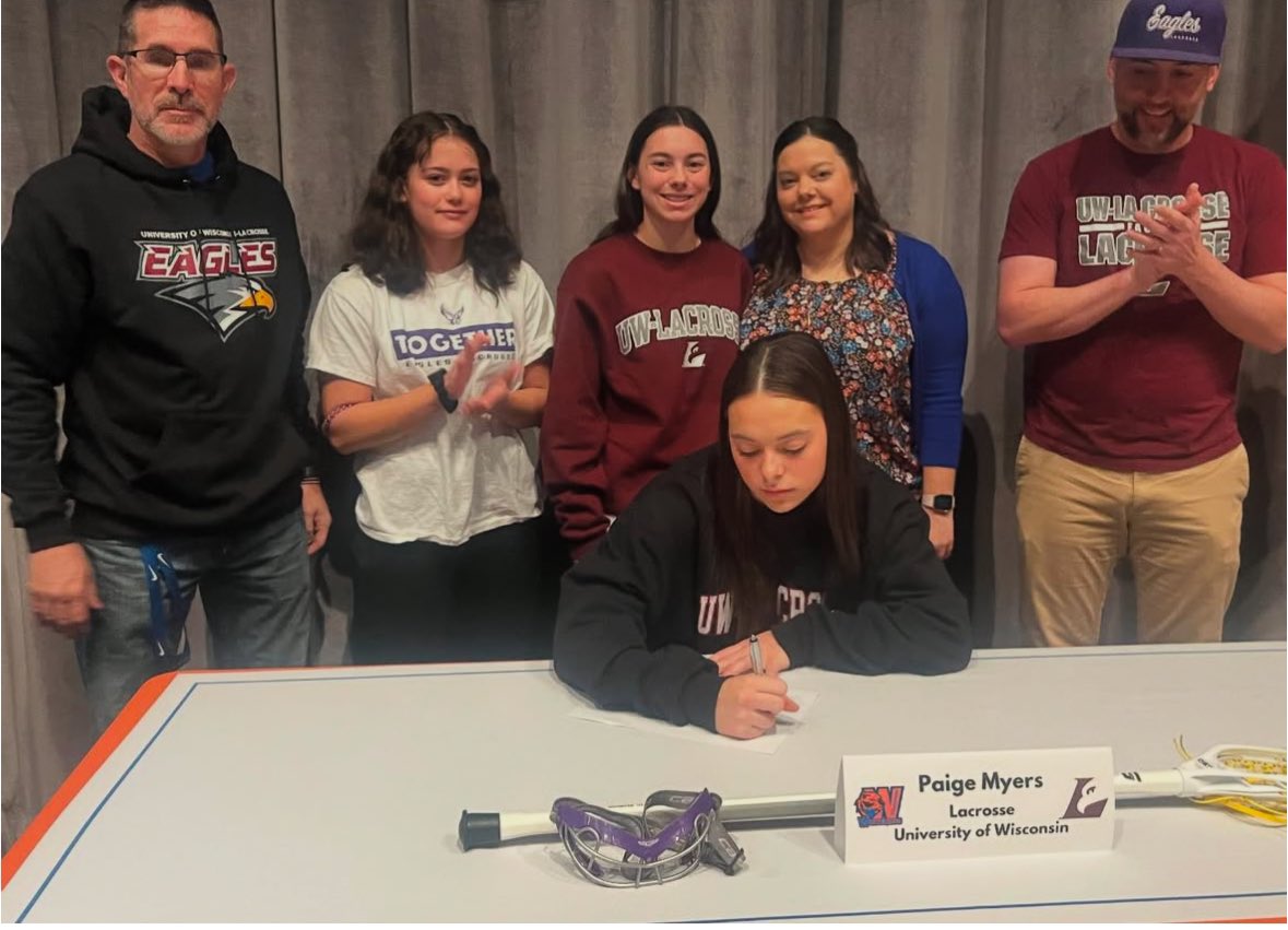 So proud of all the work that <a href="/PaMyers_016/">Paige Myers</a> has put in! Work that has lead to this moment where she joins the 7% that play at the next level! She is our second player in program history to play collegiate Lax! #OnceAnEagleAlwaysAnEagle
