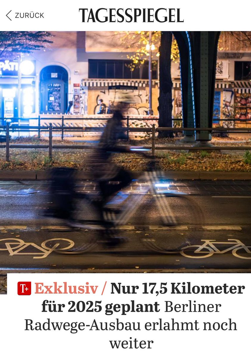 Die schwarz-roten Bemühungen beim Radwegausbau in Berlin drohen zu erlahmen. In diesem Jahr will der Senat nur noch 17,5 Kilometer neue Radwege in der Stadt errichten, sagt Verkehrssenatorin Ute Bonde.