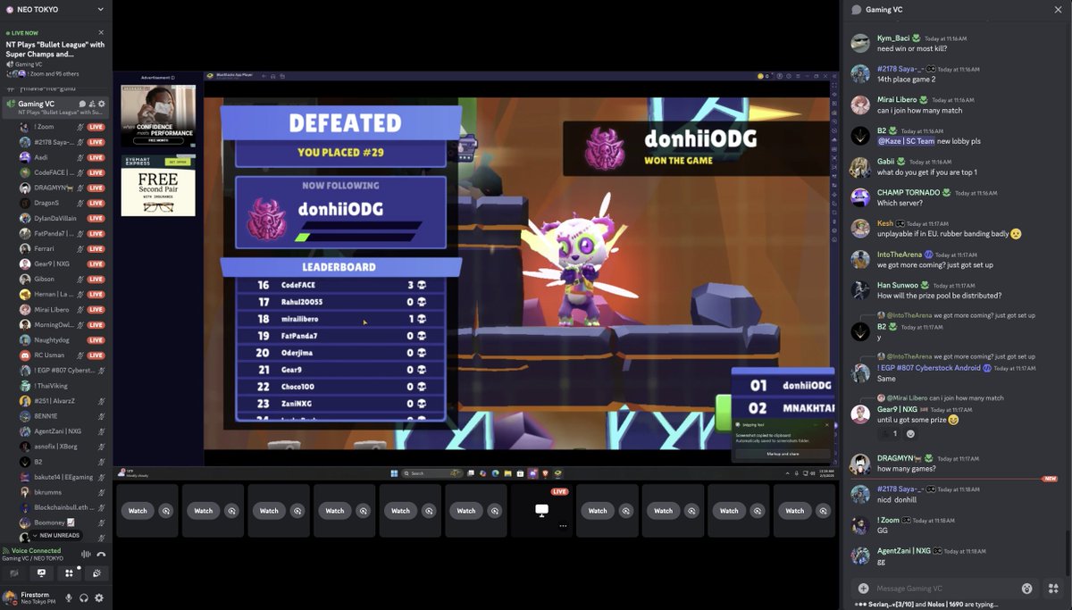 NeoTokyoPlays's tweet photo. Today's $5k event is live with over 100 players!

It's not too late to join and compete for $5k with @SuperVerse and @SuperChampsHQ 👀

Discord: https://t.co/fVxLravbkm https://t.co/imwGSIkAre