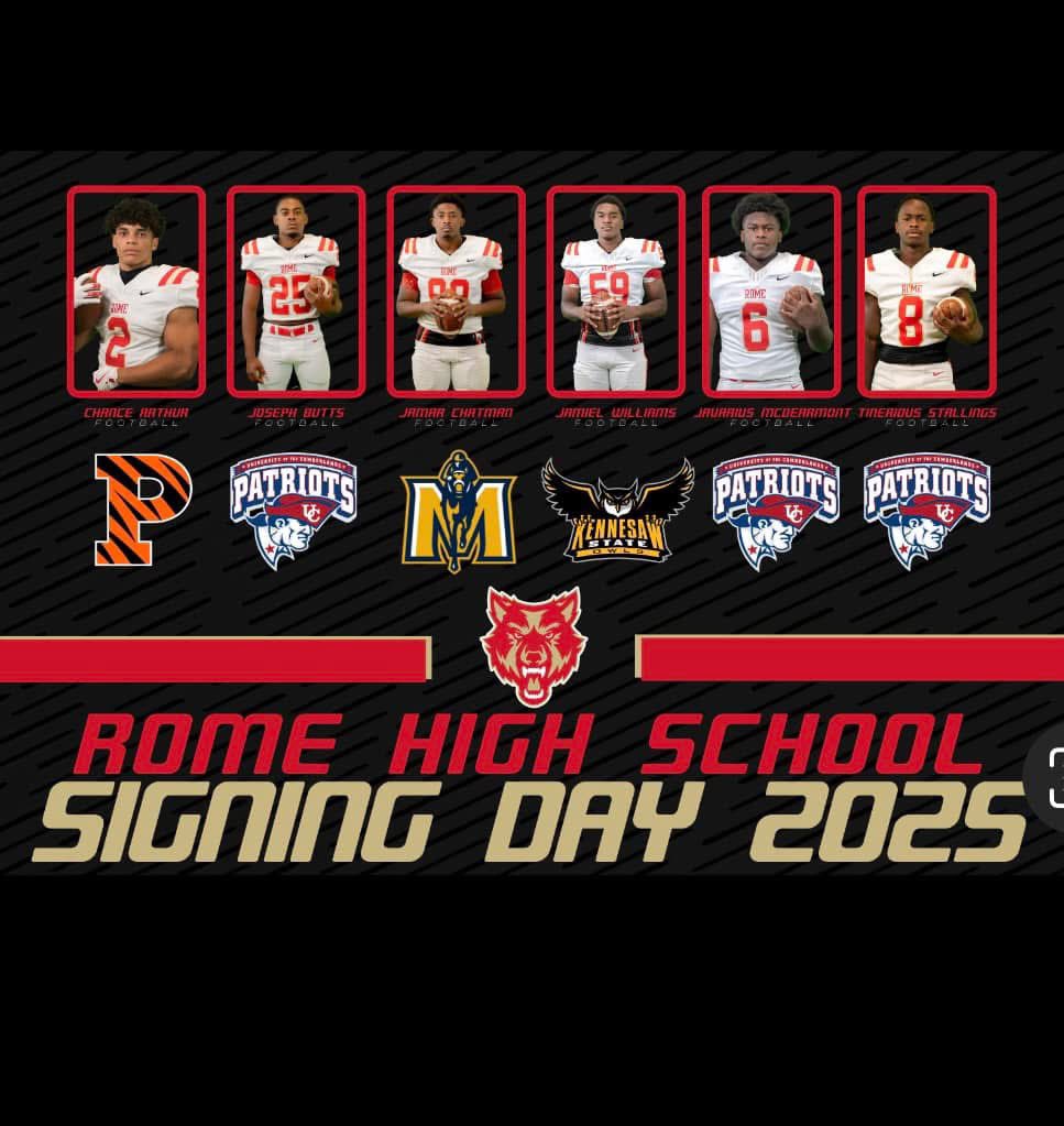 ‼️ Join us this afternoon as we celebrate our Wolves moving onto the next level ‼️ 

⏰ 4PM
📅 2/5/2025
📍 Rome High School Performing Arts Center

#𝙍𝙤𝙢𝙚𝙂𝙧𝙤𝙬𝙣