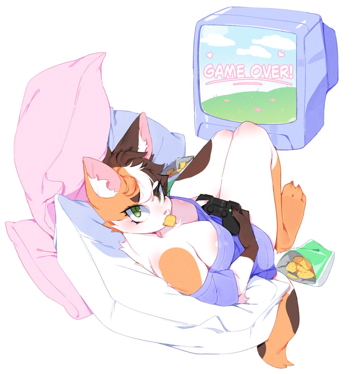 「Gaming cat 」|Puni🐾のイラスト