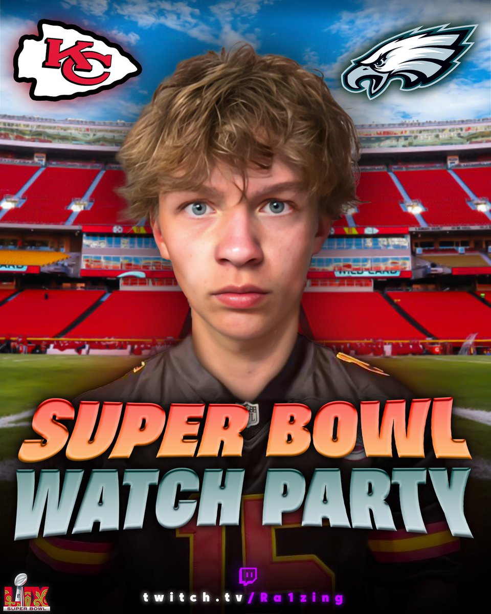 ra1zing's tweet photo. 🏆 Super Bowl Watch Party 🏆

🏈 Chiefs vs. Eagles 🏈

⏰ February 9th - 5:00 PM EST ⏰ https://t.co/nrjCQWiX4J