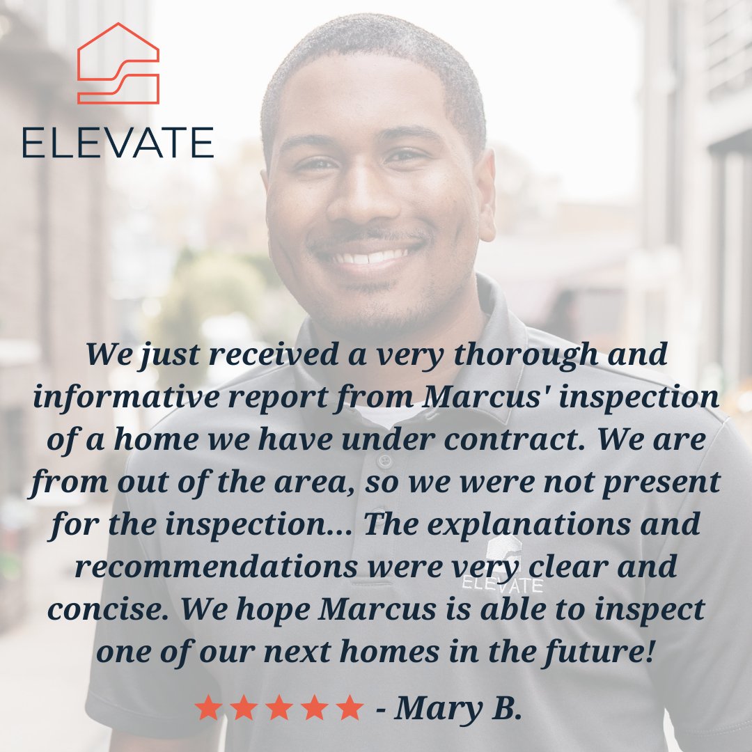 ElevateHomeTeam's tweet photo. Thank you so much for the 5-star review. We understand how stressful buying a home, especially from out of the area, can be, and we're delighted that Marcus's thorough report, clear explanations, and detailed photos provided you with the information you needed to feel confident. https://t.co/9mfrSIyYMn