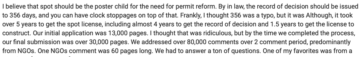 PMJar's tweet photo. Recent MLP commentary on infrastructure permitting:
"easier..to put in more fiber optic cable for long haul to transmit data than to build new electric transmission or pipe." $MPLX
"took over 5 yrs to get SPOT license..final submission was 30K pages..addressed 80K+ comments" $EPD https://t.co/KmbSCVs0rh