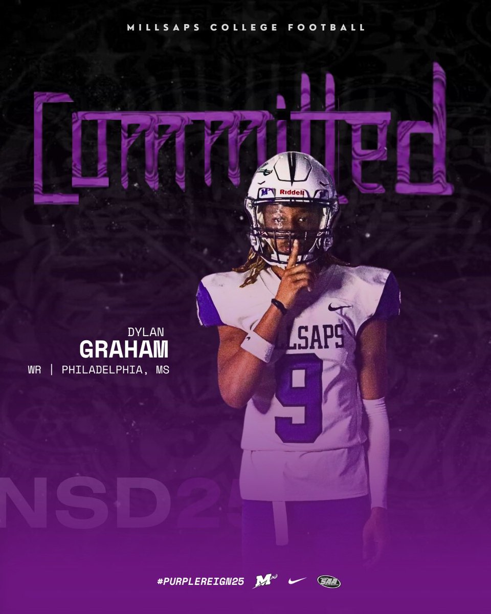 #Committed

Dylan Graham, WR
Philadelphia HS
Philadelphia, MS

#NSD25 | #PurpleReign25
