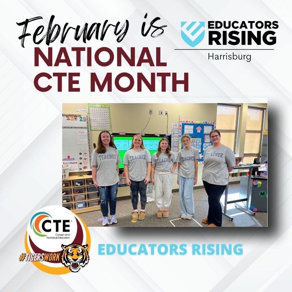 🍎 Shoutout to our future educators!  During #EducatorsRisingWeek (Feb 3-7) &amp; #CTEMonth, Harrisburg High students are taking the first steps toward inspiring tomorrow’s leaders.  Ready to change the world, one student at a time! #TigersWork @EducatorRisingSD <a href="/EducatorsRising/">Educators Rising</a> 🍎