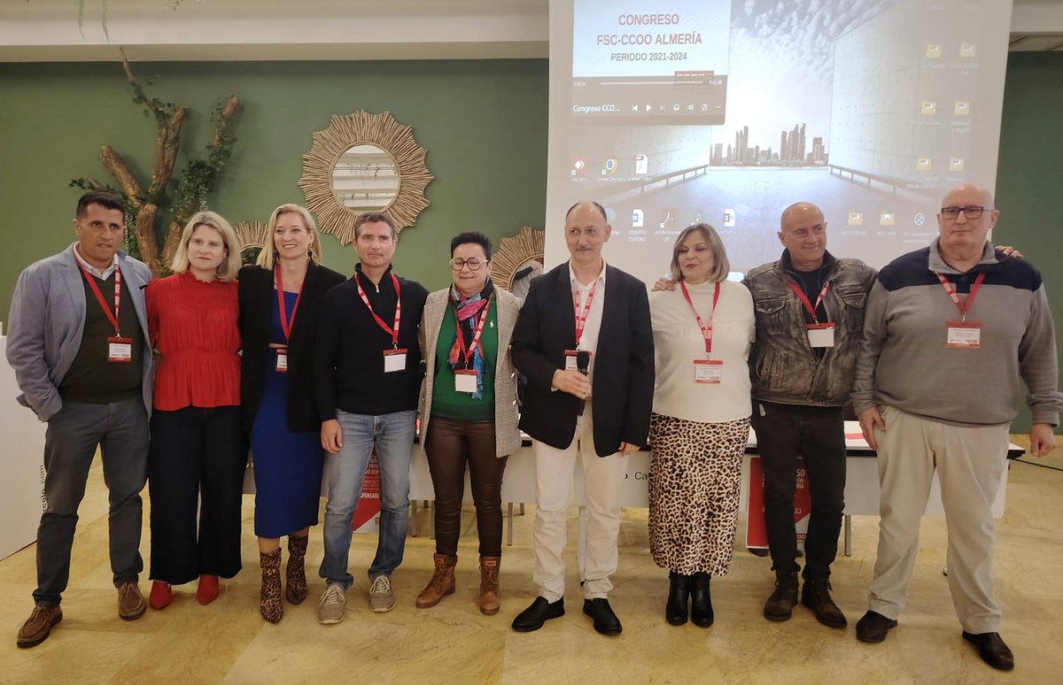 Comunica_FSCA's tweet photo. 🔴5º CONGRESO FSC CCOO de Almería | Enhorabuena José Haro, reelegido como secretario general del sindicato provincial en #Almería

✊Fuerza y éxitos en este nuevo mandato compañerxs, seguimos trabajando ‼️

‼️Vivan las @CCOO💪#iNDISPENSABLES

▶️ https://t.co/0KbW0iRQw7 https://t.co/TlH3D3eTYu