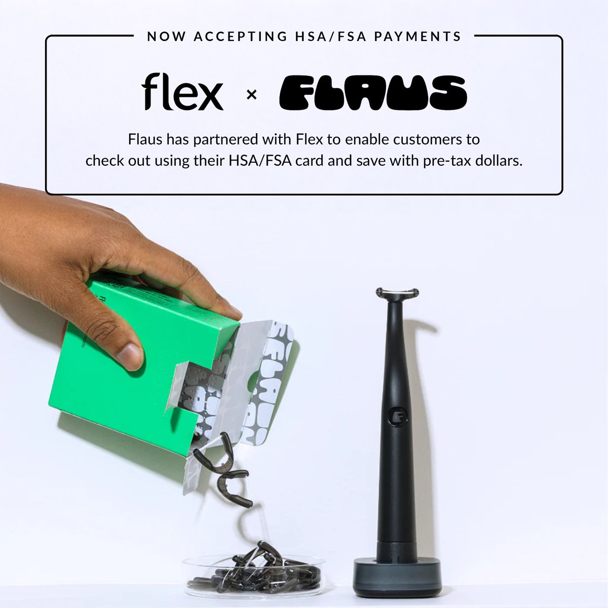 paywithflex's tweet photo. 😁 Excited to partner with Flaus! Their award-winning sonic flossers make flossing effortless, removing plaque & promoting better oral health in seconds.
🦷 Use your HSA/FSA to invest in your smile: https://t.co/XlID8nkq0N
#Flex #Flaus #HSA #FSA #OralCare #Smile https://t.co/E4Vfonr3oX