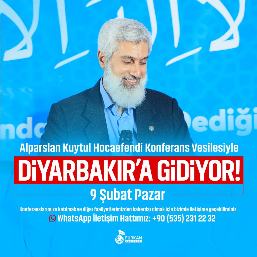 9Şubatta DiyarbakıraGeliyor
#FurkanKonferansları