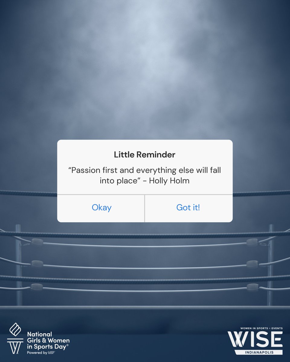 "Passion first and everything else will fall into place" - Holly Holm

Happy National Girls &amp; Women in Sports Day!
#NGWSD