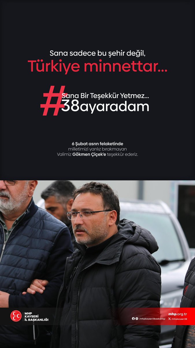 enesertugrulk's tweet photo. O, milletin en zor anında sahada olan adam; Valimiz Sn.Gökmen Çiçek.

6 Şubat 2023. Acının en derinden hissedildiği o gün,halkının yanından hiç ayrılmadı.

Depremin bağrında,halkın hep yanında olan Sn.Valimize sonsuz minnet,deprem şehitlerimize rahmetle..🤲🏻
#38ayaradam @gokmen_cicek_