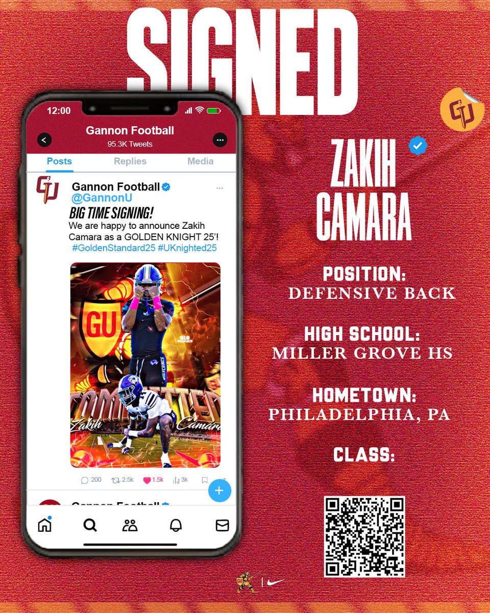 Welcome Zakih Camara to the Golden Knight family class of 25’! #GoldenStandard25 #Uknighted25 #NSD25