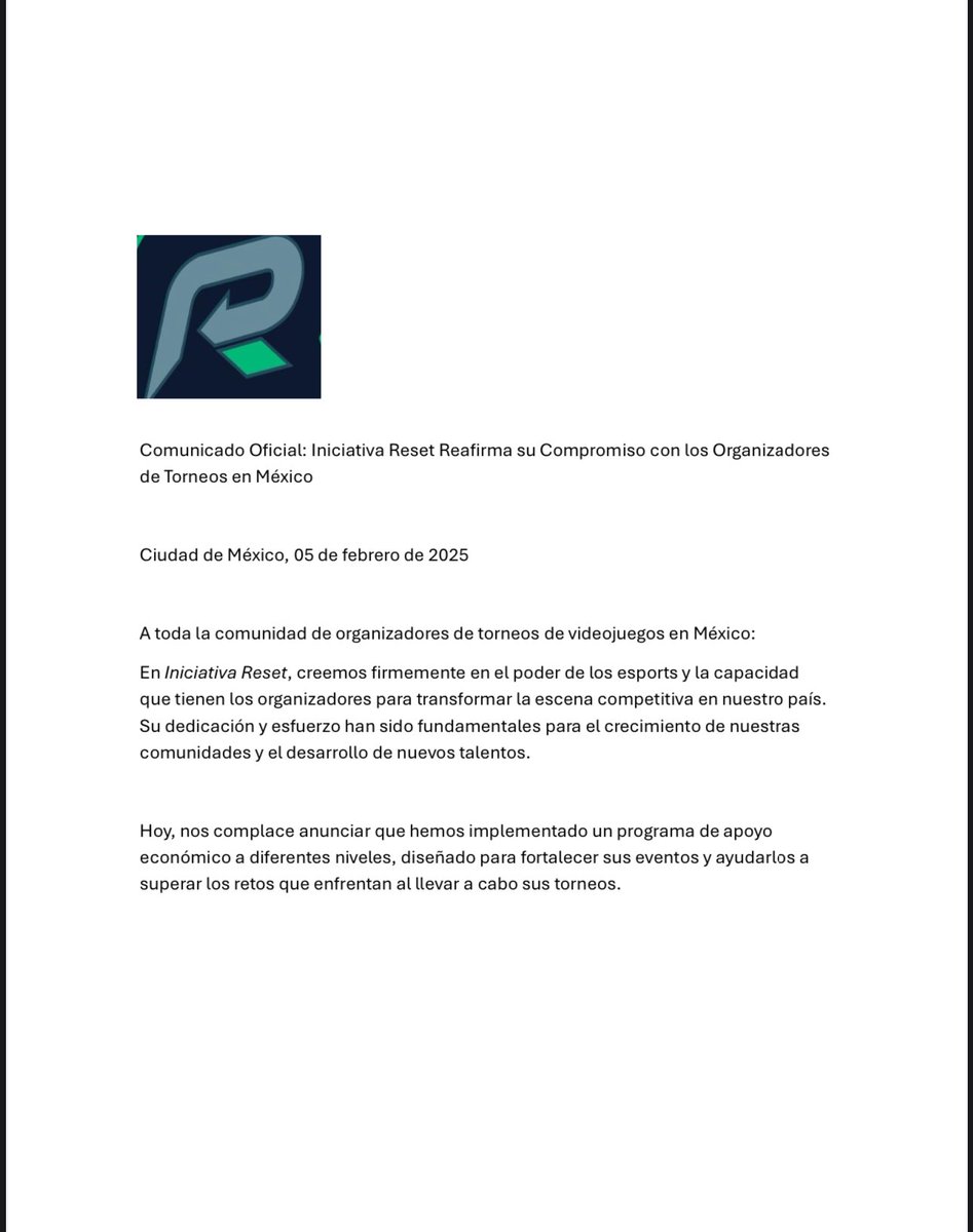 Iniciativa Reset tweet media