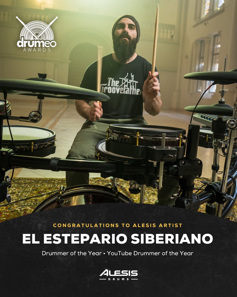 We want to shout out the incredible drummer and our friend, El Estepario Siberiano for winning <a href="/drumeo/">Drumeo</a>’s Drummer of the Year and YouTube Drummer of the Year. 🏆

We look forward to watching all that you create this year.

#Alesis #Drumeo #DrumeoAwards #ElEsteparioSiberiano