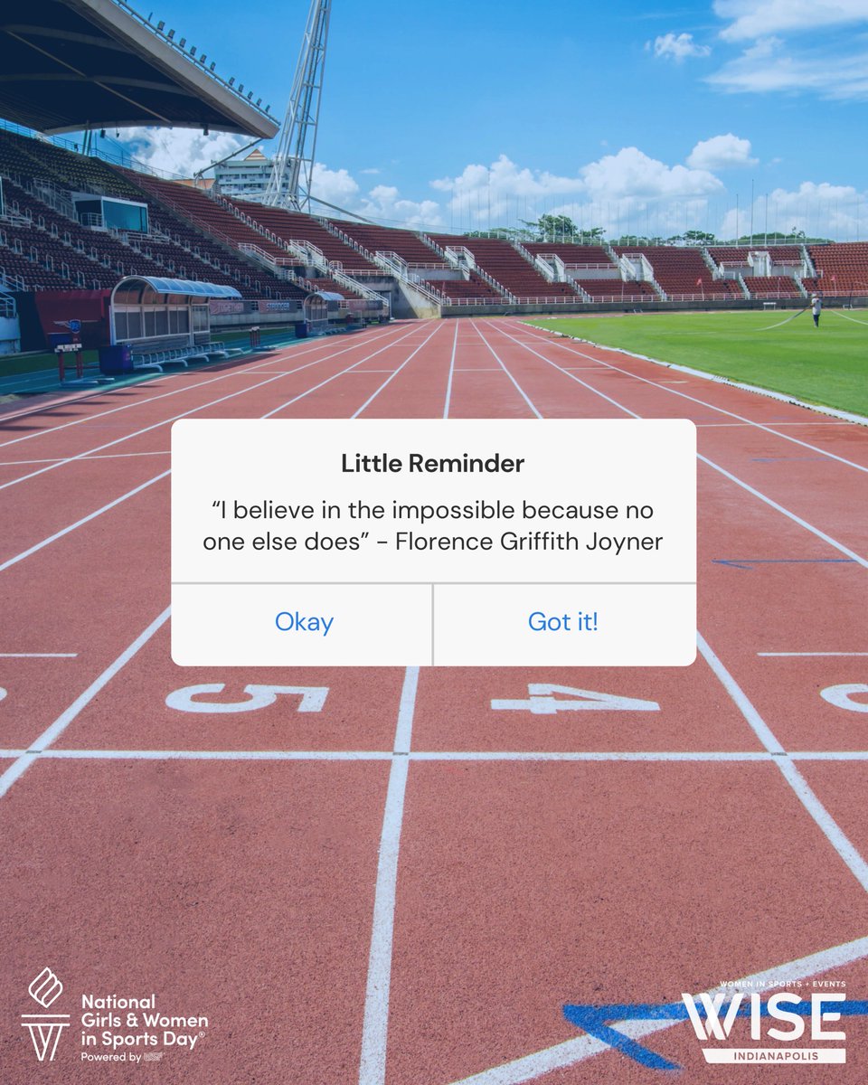 "I believe in the impossible because no one else does" - Florence Griffith Joyner

Happy National Girls &amp; Women in Sports Day!
#NGWSD