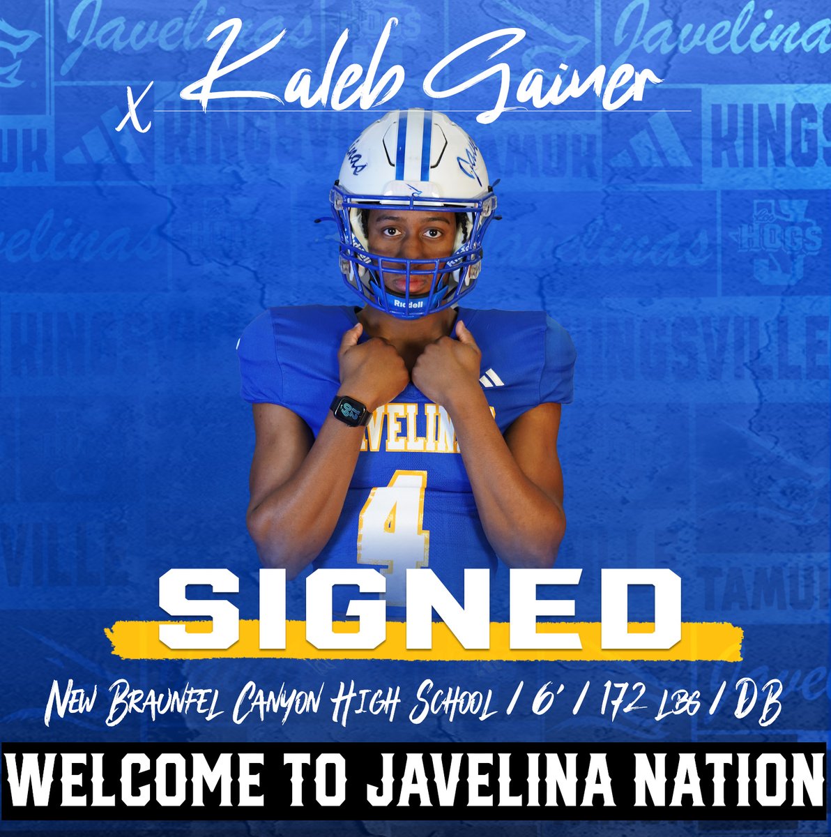 TAMUK Javelina Football (@javelinafb) on Twitter photo Always got room for a baller in the secondary!
Welcome to Javelina Nation, <a href="/KalebGainer/">Kaleb Gainer</a>!
#GoJavelinas #NSD2025 Always got room for a baller in the secondary!
Welcome to Javelina Nation, <a href="/KalebGainer/">Kaleb Gainer</a>!
#GoJavelinas #NSD2025