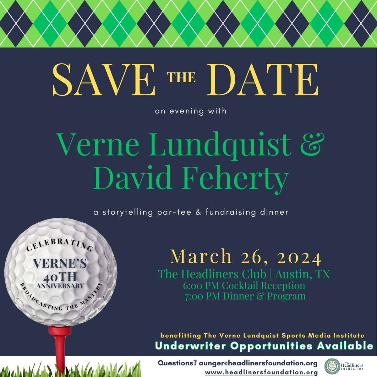 Just Announced: Archie Manning to Join Verne Lundquist at Annual Fundraiser! - mailchi.mp/headlinersfoun…