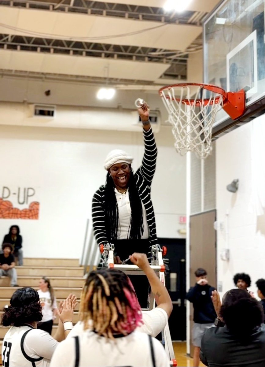 'HERSTORY' WAS MADE LAST NIGHT! 1st time in school history we are UNDEFEATED DISTRICT CHAMPS! PLAYOFFS LOADING! Work is NOT done yet! Let's gooo! #WE 🖤🏀💛