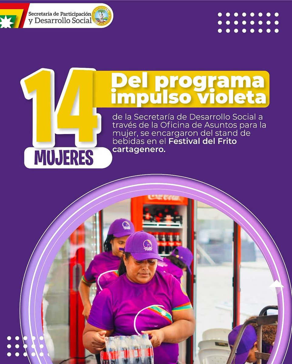 dumek_turbay's tweet photo. Las mujeres de #ImpulsoVioleta también facturaron en el #FestiFrito cartagenero 2025. Son madres cabeza de hogar y víctimas de VBG, que se encargaron de las bebidas del evento.
El impacto económico para sus hogares fue significativo.
Aquí algunos datos.
Seguimos transformando realidades en #Cartagena, ¡AVANZAMOS!