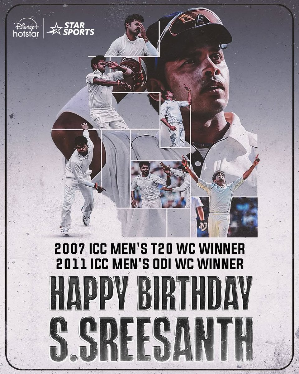 StarSportsIndia's tweet image. Wishing @sreesanth36, a true testament to &apos;𝖈𝖆𝖙𝖈𝖍𝖊𝖘 𝖜𝖎𝖓 𝖒𝖆𝖙𝖈𝖍𝖊𝖘&apos; a fantastic birthday! 🎉

Cheers to his fierce bowling &amp;amp; electrifying energy!🔥🥂

#Sreesanth #HappyBirthday