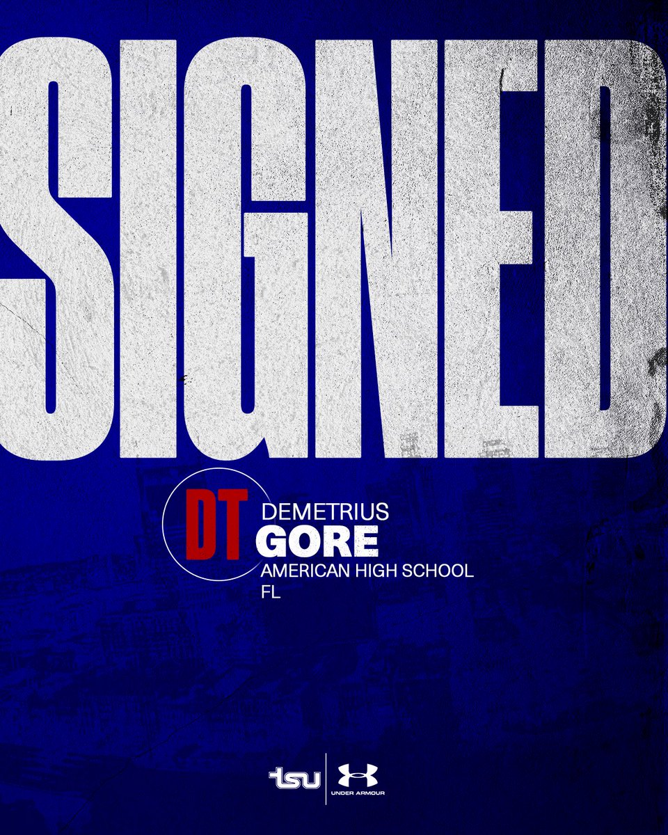 Tennessee State Football Recruiting (@tsufbrecruiting) on Twitter photo An interior defensive lineman from all the way in south Florida ☀️ 🏖️ has made his way to Nashville. Let’s welcome <a href="/dooleygore3/">Demetrius Gore</a> to the #BigBlue family. #IXSTRONG #RoarCity 🐅 An interior defensive lineman from all the way in south Florida ☀️ 🏖️ has made his way to Nashville. Let’s welcome <a href="/dooleygore3/">Demetrius Gore</a> to the #BigBlue family. #IXSTRONG #RoarCity 🐅