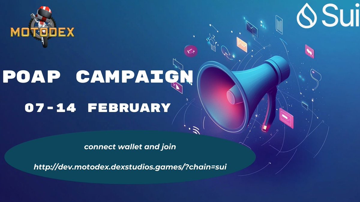 motodex_game's tweet image. ๐จ Dive into the @SuiNetworks x MotoDEX POAP Campaign from 07 - 15 February!
๐ Connect your wallet, hit the POAP button, and get your exclusive collectible! ๐ Be part of our growing community ๐๏ธ
๐ฅ Reward pool: 100$ in NFTs on Sui
Donโt miss out: dev.motodex.dexstudios.games/?chain=sui