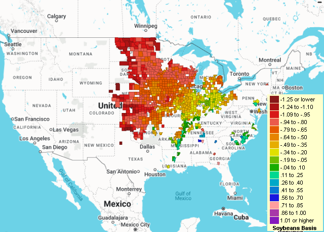 Corn and Soybeans basis map