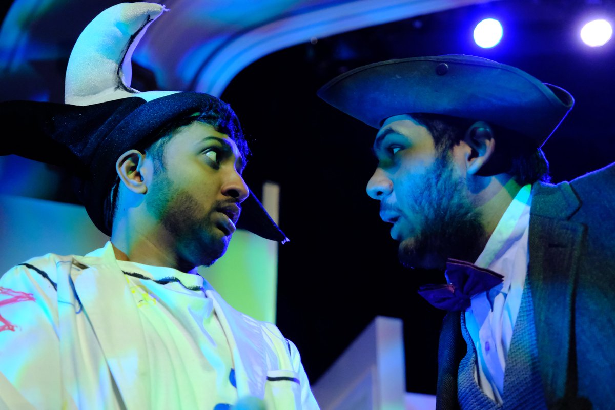 TheatreUNB's tweet photo. On stage tonight through Saturday, Mustard is a dark comedy about Thai, a troubled teen whose imaginary friend, Mustard, has stuck around well past the standard term for imaginary-person relationships, incurring the ire of a pair of hit men from the imaginary world. https://t.co/qGBKP49FPR