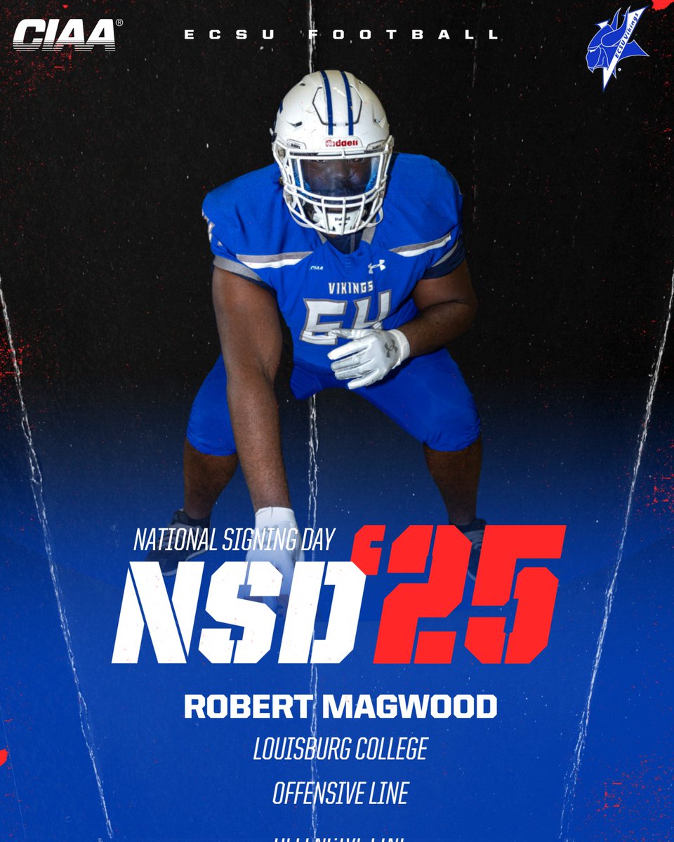 ECSUVikingFBall's tweet image. Viking Family.... Let's welcome 

Robert Magwood
@RobertMagwood65 
Offensive Line
Louisburg College, NC
Signed 📝

#VikingPride3x #LightShow #NSD25