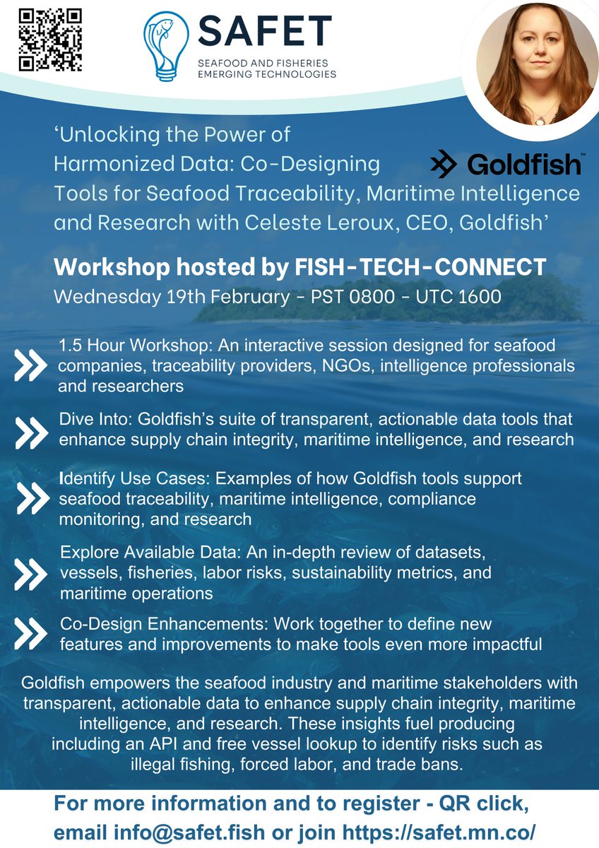 SeafoodEmerTech's tweet image. February FISH-TECH-CONNECT - join us and be part of the solution🌊
#SustainableFisheries #FisheriesManagement #FishTech #DigitalOcean