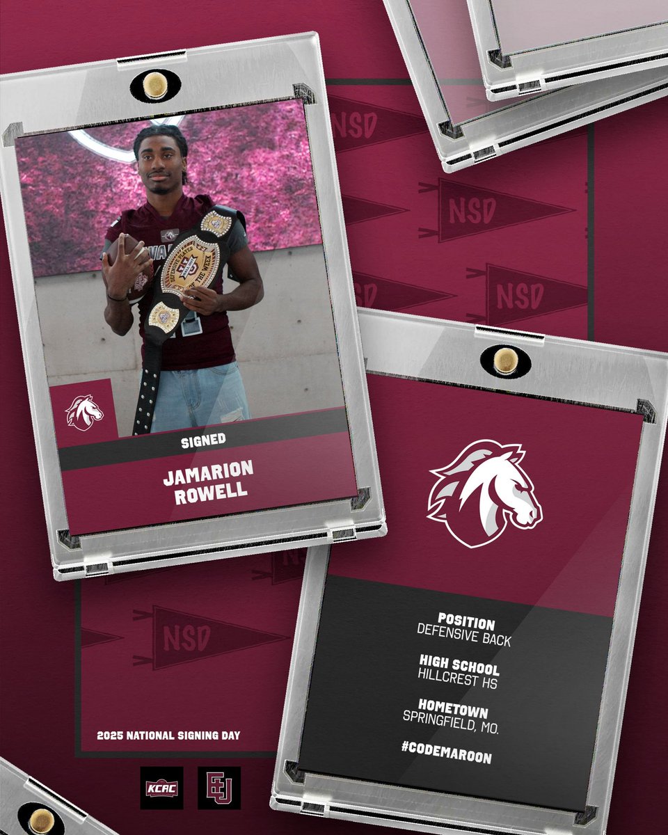 Welcome Jamarion Rowell to the Evangel Family! ✍️

🏈: Defensive Back
🏫: Hillcrest HS
📍: Springfield, Mo.

#CodeMaroon // #NSD25