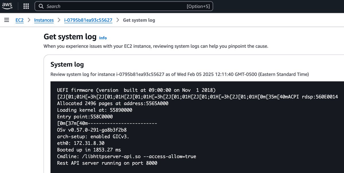 OSv_unikernel's tweet image. Finally, #OSv can run on AWS Graviton!