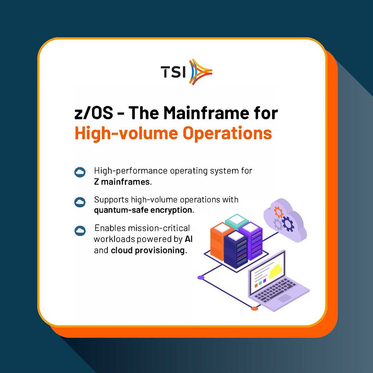 TPFSoftware's tweet image. Explore z/OS, #IBM's leading #Mainframe OS! Experience unmatched reliability while handling demanding workloads in #EnterpriseComputing.
#zOS  #Innovation #SoftwareDevelopment #MoveForwardTogether #TPFSoftware #TSI