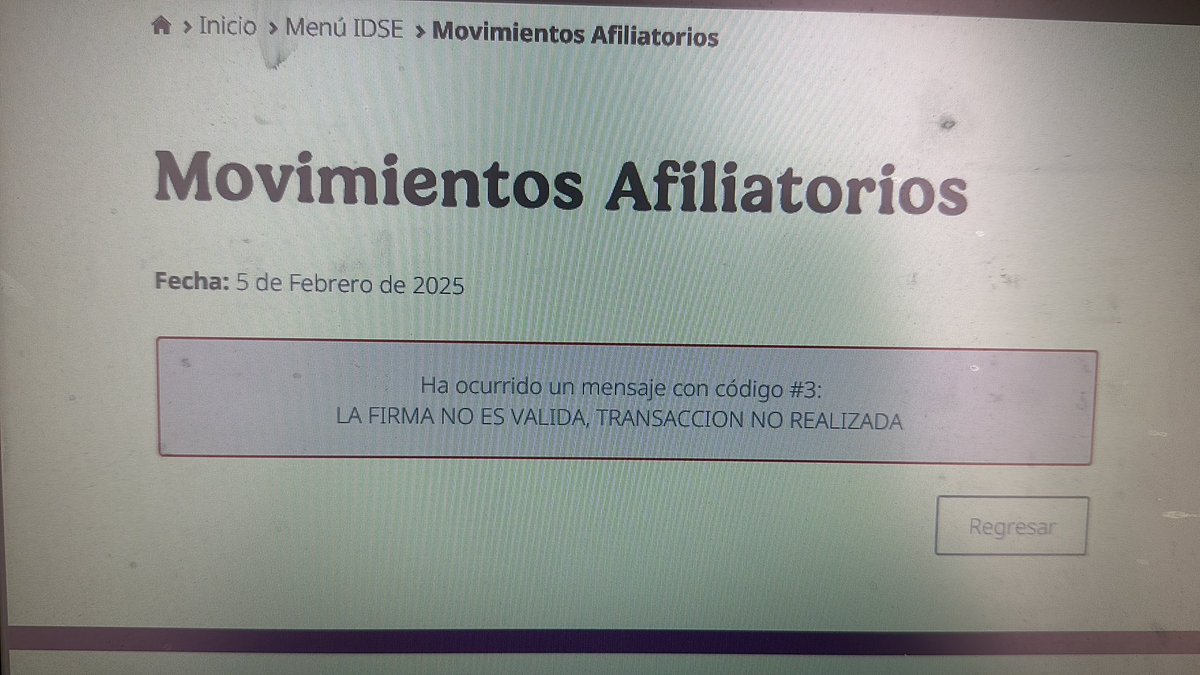 _mrfranz's tweet photo. @Tu_IMSS @imssdigital @IMSS_Bienestar @Saber_IMSS @zoerobledo @Claudiashein @GobCDMX @GobiernoMX @SEGOB_mx @gobmx desde hace 3 semanas hay problemas con el idse y cada semana empeora más, no se pueden mandar movimientos, no dan fecha de solución y tampoco dan un comunicado. https://t.co/0jwi8jTzMY