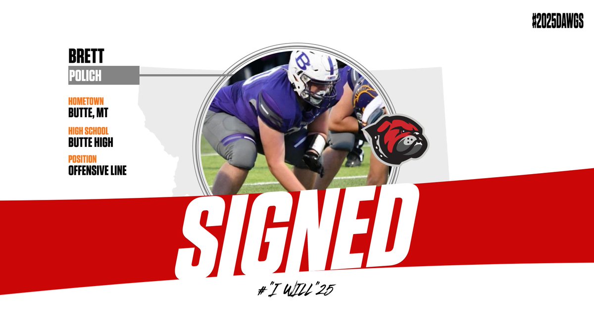 Got another one from Butte Montana, Offensive Lineman Brett Polich!

<a href="/brettpolich70/">Brett Polich</a> 

#"IWILL"25
#GoDawgs