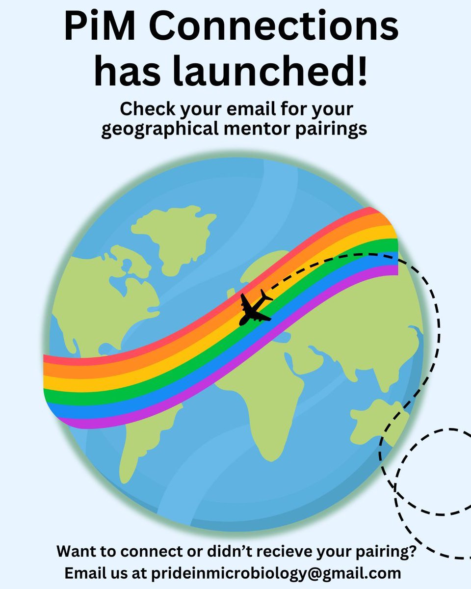 prideinmicro's tweet image. We can't wait to connect with you all! 🏳️🌈🔬
Thank you to everyone who has signed up for PiM Connections. Lively chats are underway in Discord & Email 🌱 ☀️
It is never too late to join, email us to be included in our global community! 🌈
#PrideinMicrobiology #PiM #QueerinSTEM