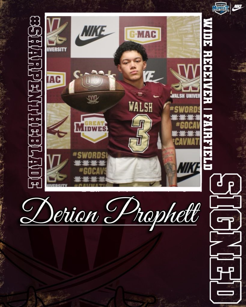 Walsh Football (@walshufootball) on Twitter photo Welcome to Canton, <a href="/DerionProphett/">Derion Prophett</a> !
🏠Fairfield, OH
🏫 Fairfield High School
🏈 Wide Receiver
#ChaseTheLion ⚔️ Welcome to Canton, <a href="/DerionProphett/">Derion Prophett</a> !
🏠Fairfield, OH
🏫 Fairfield High School
🏈 Wide Receiver
#ChaseTheLion ⚔️