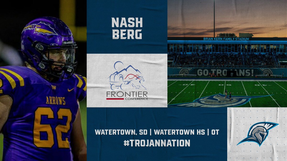 Welcome to the family!
Nash Berg ( <a href="/NashBerg5/">Nash Berg</a> )
From: Watertown, SD
HS: Watertown HS
OL | 6’3 | 250
Film: buff.ly/3CEvBUf