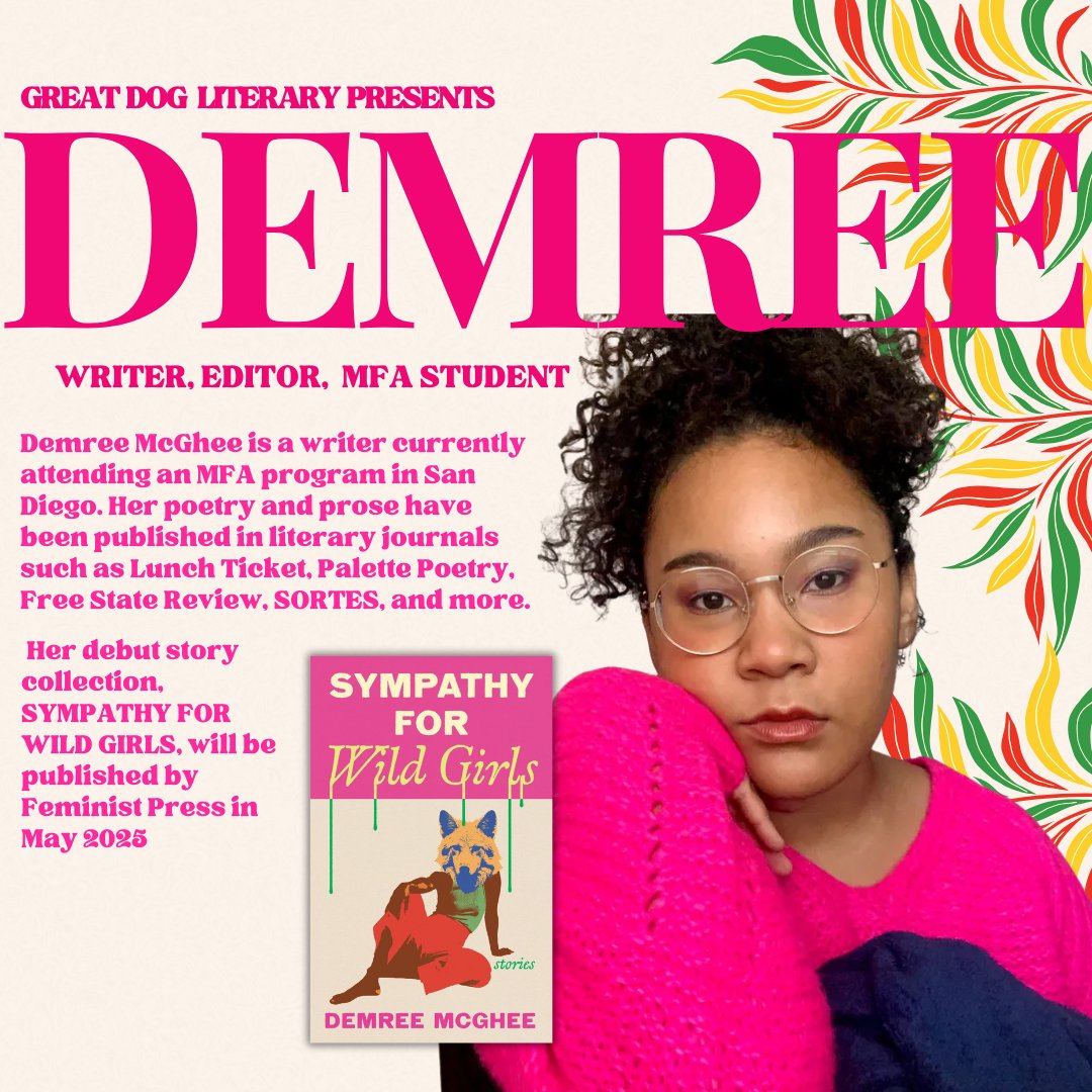 Demree’s writing, much like the cover of her upcoming debut collection Sympathy for Wild Girls, is immediately captivating. Her book is available for preorder now: bookshop.org/p/books/sympat…