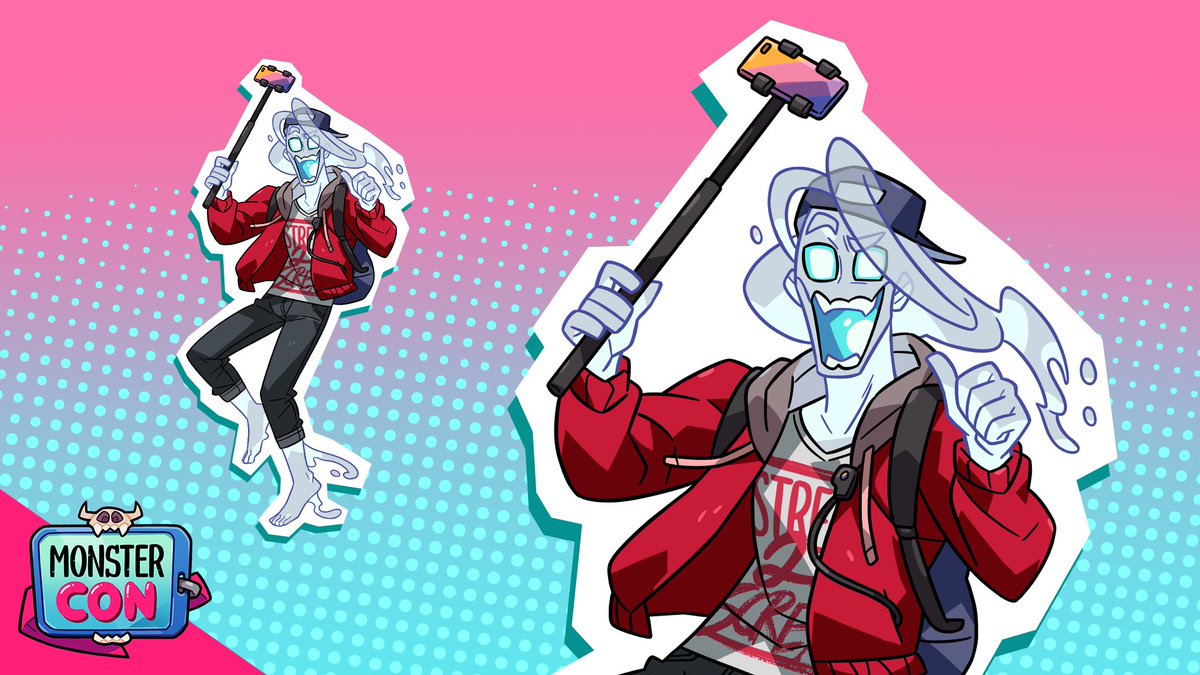 monsterprom's tweet photo. A Monster Prom game wouldn’t be complete without a bunch of NPCs whose sole purpose is to annoy your friends in different ways. 

In “Monster Prom 4: Monster Con” one of them is this loud self-centered streamer who’s live-streaming during the con. https://t.co/RNtdaUh9yn