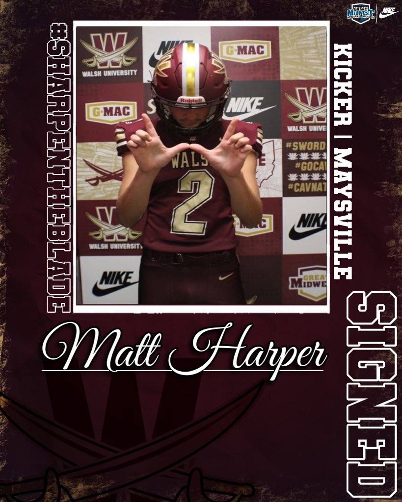 WalshUFootball's tweet photo. Welcome to Canton, @Matharp12 !

🏠 Zanesville, OH
🏫 Maysville High School
🏈 Kicker

#ChaseTheLion ⚔️ https://t.co/7X0ByPo4oC