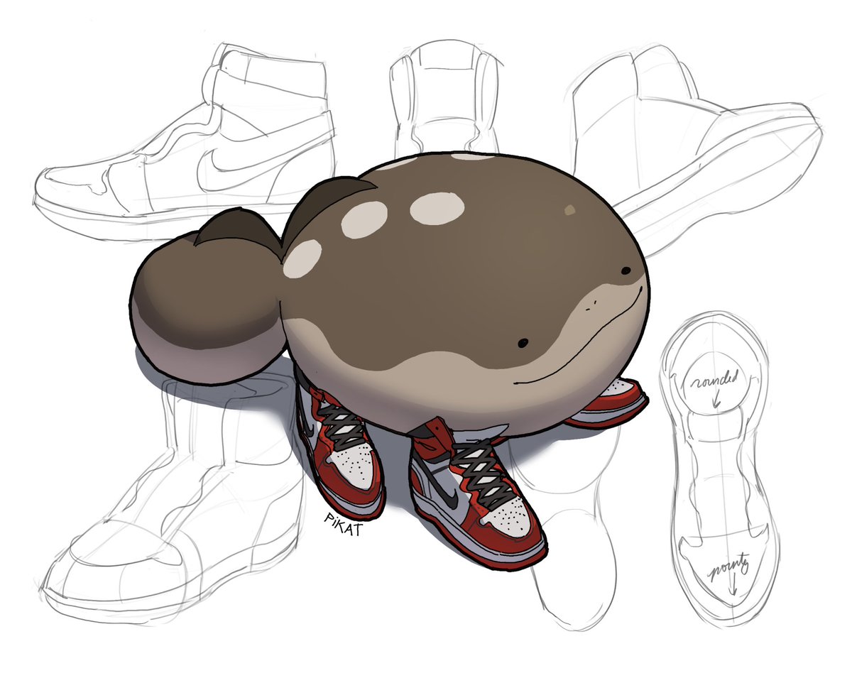 pikatl's tweet image. practicing drawing shoes