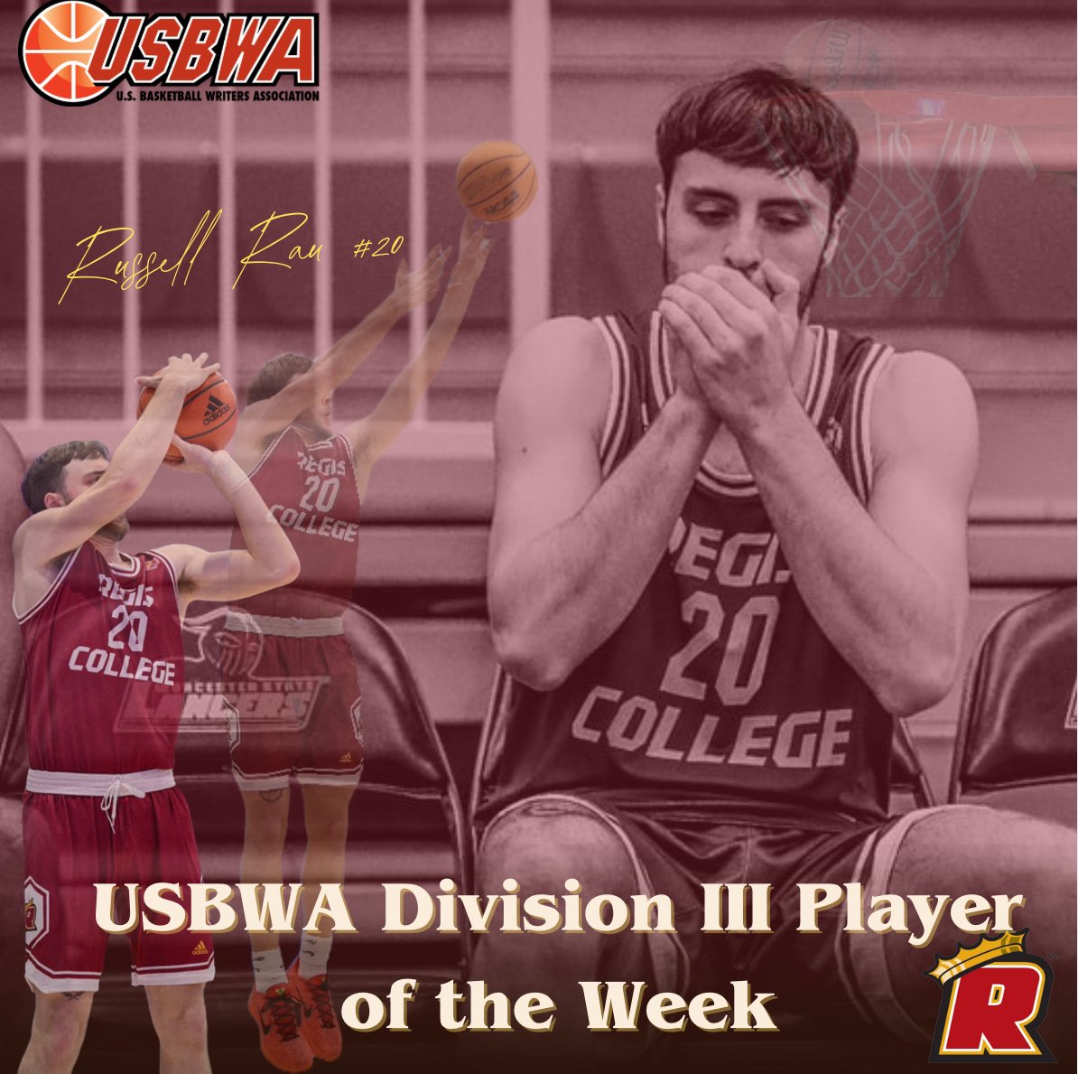 GoRegisPride (@goregispride) on Twitter photo Huge Congratulations to Russell Rau of @regispridembb as he was named <a href="/USBWA/">U.S. Basketball Writers Association</a> Division III National Player of the Week!!!! Congratulations Russ!
For more information, please visit our website. Huge Congratulations to Russell Rau of @regispridembb as he was named <a href="/USBWA/">U.S. Basketball Writers Association</a> Division III National Player of the Week!!!! Congratulations Russ!
For more information, please visit our website.