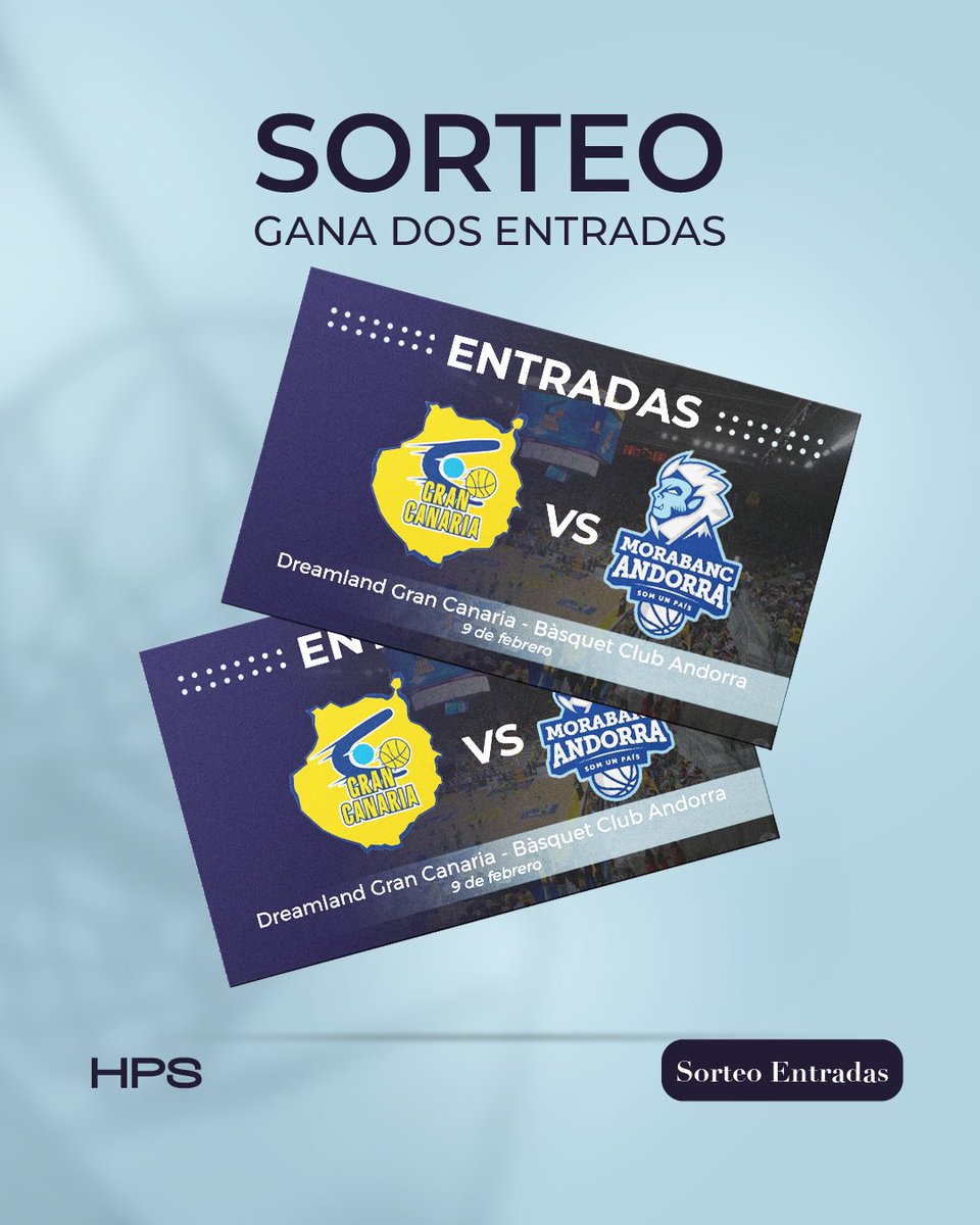 🎉 SORTEO en Instagram🎉

¿Quieres dos entradas para ver el Dreamland Gran Canaria - MoraBanc Andorra? 

Entra en nuestro Instagram y participa